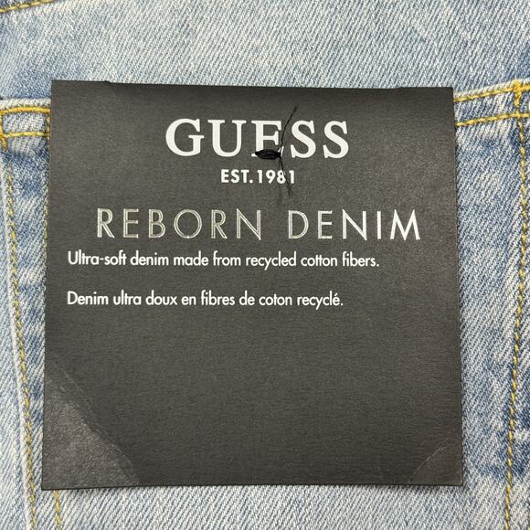 Guess Jeans Womens 28 Blue Authentic Light Melrose Reborn Denim Embroidered Leaf - Picture 6 of 16